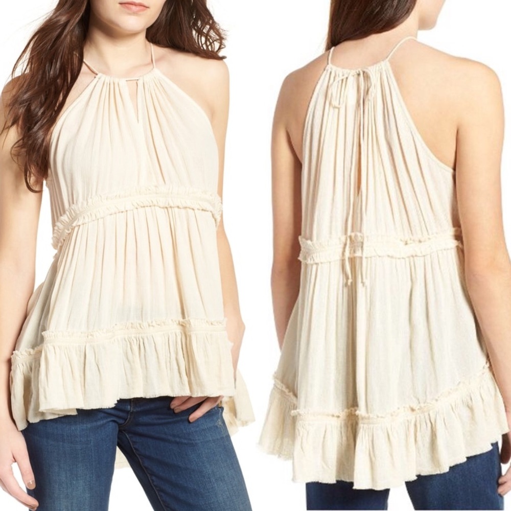 NWT SUN & SHADOW Tiered Gauze Tank!
